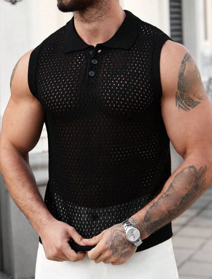 Men's Casual Hollow out vest